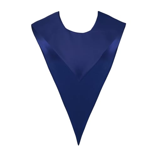 Premium Choir V Stole - Solid Color - Satin - Unisex - color: Navy Blue