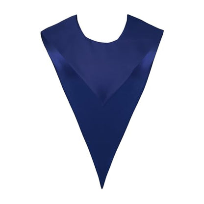 Premium Choir V Stole - Solid Color - Satin - Unisex - color: Navy Blue