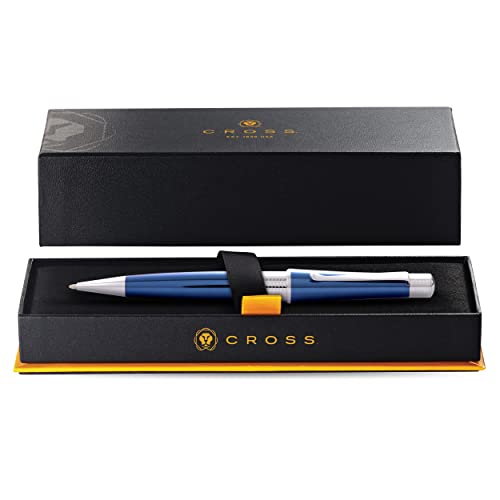 Cross Beverly Refillable Ballpoint Pen, Medium Ballpen, Includes Premium Gift Box - Translucent Cobalt Blue Lacquer - color: Translucent Cobalt Blue Lacquer, style: Ballpoint Pen