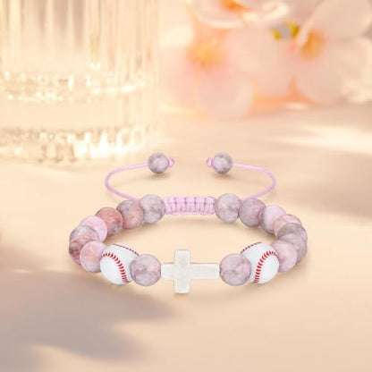 Bracelets for Girls Cross Soccer Bracelets Birthday Gifts for Girl - color: 5# Softball Girl