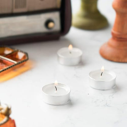 Tealight Candles - 4 Hours - Giant 100,200,300 Bulk Packs - HomeLights White Unscented European Smokeless Tea Lights for Shabbat, Weddings, Christmas, Home Decorative - 200 Pack - size: 200 Pack