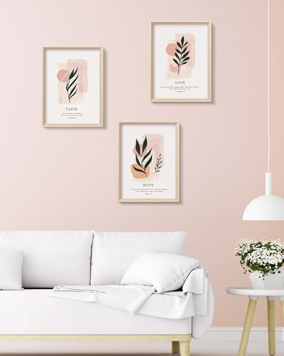 HesenDot Faith Hope Love Framed Wall Art,12x16IN High Wood Frame Design - color: High Frame Faith Hope Love