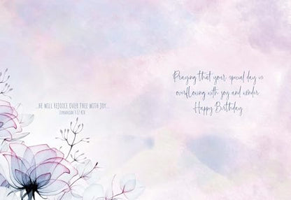 Beautiful Floral Birthday Cards KJV, 12 Count