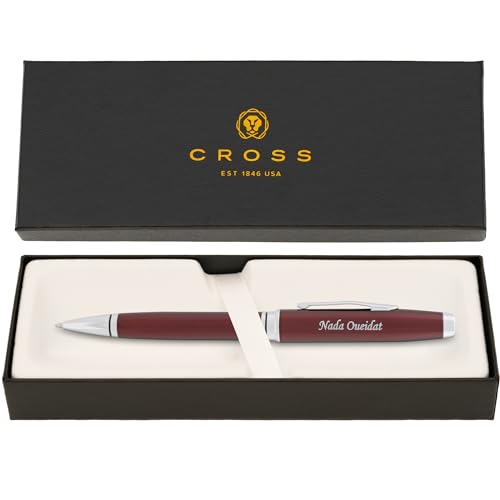 Cross Coventry Personalized Ballpoint Pen in Red Lacquer with Chrome Trim - color: Red
