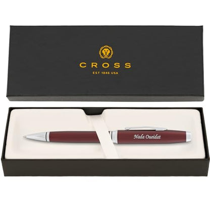 Cross Coventry Personalized Ballpoint Pen in Red Lacquer with Chrome Trim - color: Red