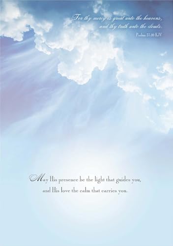 KJV Cloud Sky Sympathy Card, 1 Count - color: With Sympathy Greenery
