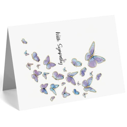 Sympathy Card with Butterflies – Elegant Condolence Card for Loss of Loved One, Minimalist Bereavement Card, Comforting Memorial Card for Grief Support - style: Card-244
