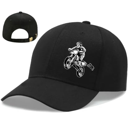 Baseball Cap for Men Cotton Baseball Hat Black Snapback Hats for Men - color: Awesome Bike
