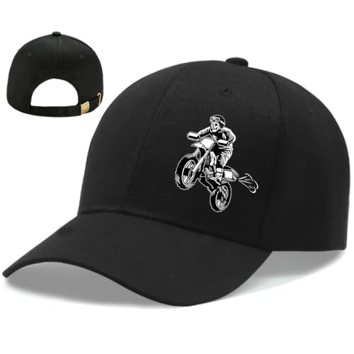 Baseball Cap for Men Cotton Baseball Hat Black Snapback Hats for Men - color: Awesome Bike