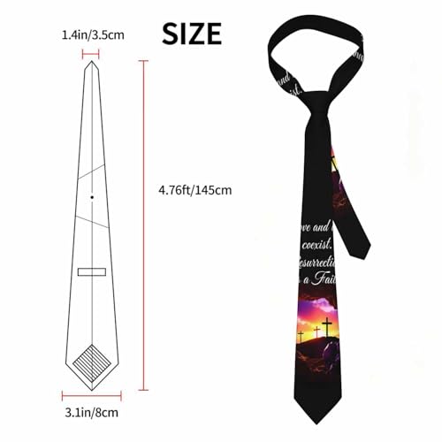 Neckties for Men Silver Star American Flag Men's Ties for Church Worship Wedding Formal - color: Cross 02