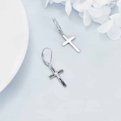 Cross Earrings 925 Sterling Silver Dangle Earring Gifts for Women - style: Celtic Knot
