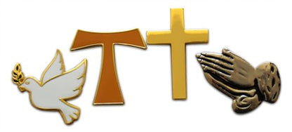 4-Piece Religious Mixed Crosses, Praying Hands, & Dove Lapel or Hat Pin & Tie Tack Set with Clutch Back by Novel Merk