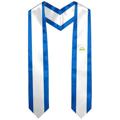 Graduation Satin Sash Scarf 72" Stole - color: Nicaragua Flag