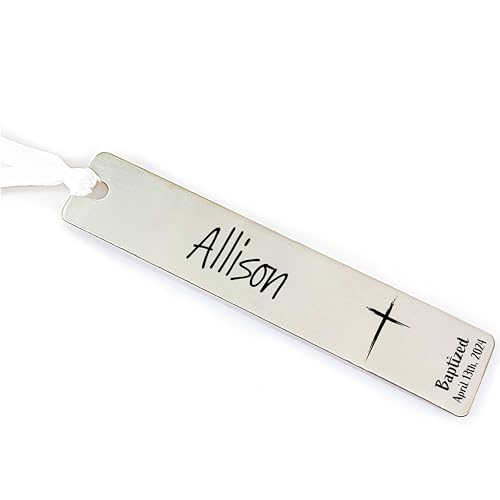 Personalized Baptism Bookmark Gift Idea for Friend Sister Bookmark Baptized Date Christian Present Birthday for Her Name Washed by the Water BAPTIZE-Book
