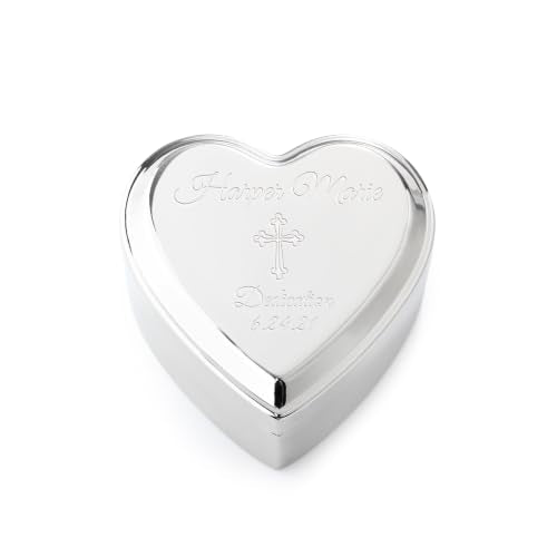 Cherished Moments Personalized Baby Dedication Jewelry Box, Heart Keepsake - color: Silver-Dedication