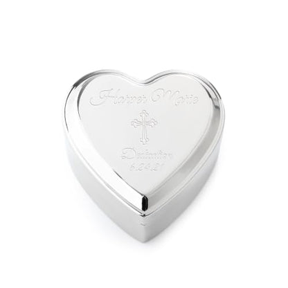 Cherished Moments Personalized Baby Dedication Jewelry Box, Heart Keepsake - color: Silver-Dedication