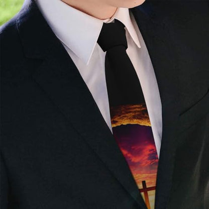 Men's Neckties, Novelty Printed Skinny Tie for Work Casual Party - color: Jesus Christ Cross