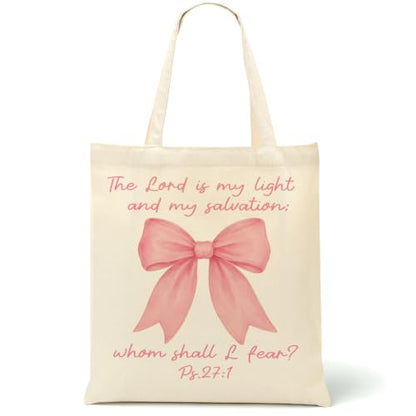 Christian Gifts for Women, Canvas Tote Bag, Faith Gifts for Women Girl Sister Inspirational Religious Gift Birthday - color: Bible Verse 916