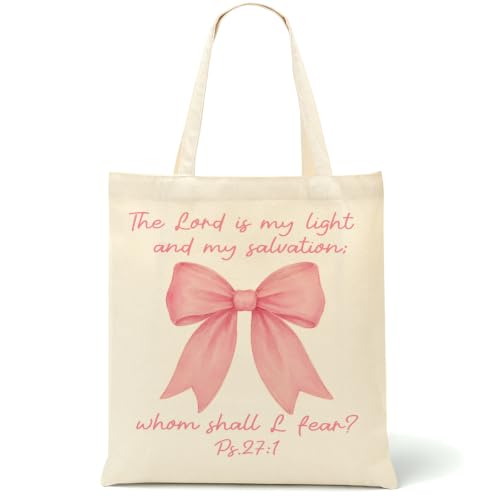 Christian Gifts for Women, Canvas Tote Bag, Faith Gifts for Women Girl Sister Inspirational Religious Gift Birthday - color: Bible Verse 916