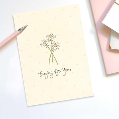 KJV Simple Daisy Praying for You Card, 1 Count - color: Simple Daisy