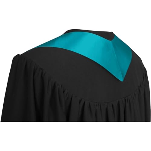 Premium Choir Traditional Stole - Solid Color - Satin - Unisex - color: Peacock