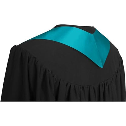 Premium Choir Traditional Stole - Solid Color - Satin - Unisex - color: Peacock