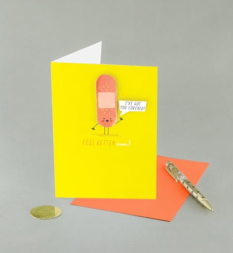 Got You Covered Handmade Card by Graphique, Feel Better Soon, Recovery, Family and Friends, 5" x 7" - color: Got You