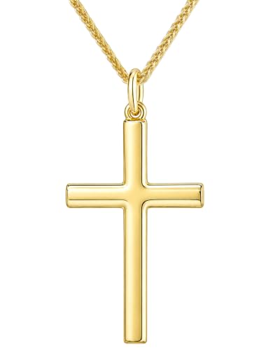 Cross Necklace for Men, Gold Silver Simple Cross Chain for Everyday Wear