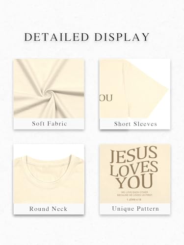 Eatbook Christian Shirts for Men Faith Over Fear Religious Tshirt - color: Apricot-jesus, size: X-Large