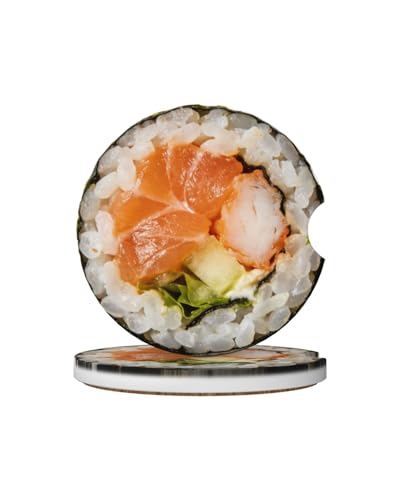 Ceramic Car Cup Coasters 2PCS - Sushi - color: Sushi
