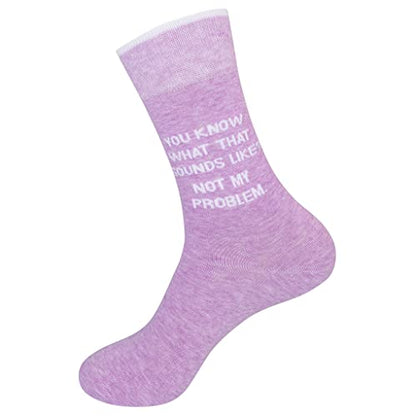 FUNATIC Socks with Funny and Profane Sayings, Sarcastic Gift for Men Women - color: Not My Problem