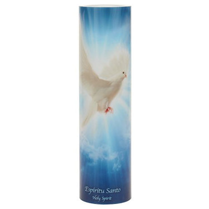 The Saints Collection Holy Spirit Flickering Lifelike LED Prayer Candle with Timer, Religious Home Decor, Gift Ideas for Friends and Family - size: 1 Count, style: Holy Spirit