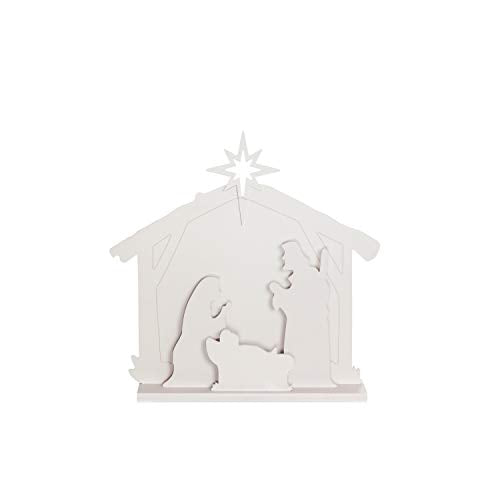 Evergreen Garden Beautiful Decorative Nativity LED Garden Statue - 5 x 28 x 28 Inches Fade and Weather Resistant Indoor/Outdoor Decoration for Homes, Yards and Gardens