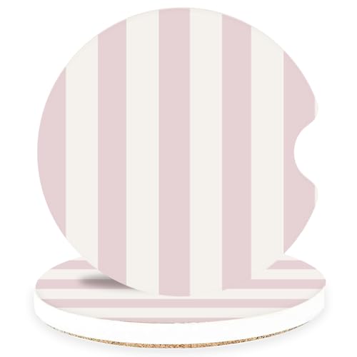 Ceramic Car Coasters – Absorbent Car Cup Holder Coaster Set for Women, Cute Aesthetic Car Accessories for Girls, 2 Pack (Classic Pink) - color: Classic Pink