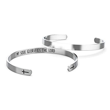 Happy Kisses Love One Another As I Have Loved You Cross Bracelet – Religious Bracelet – John 15:12 — Catholic or Christian Women & Girls - style: My Soul Glorifies