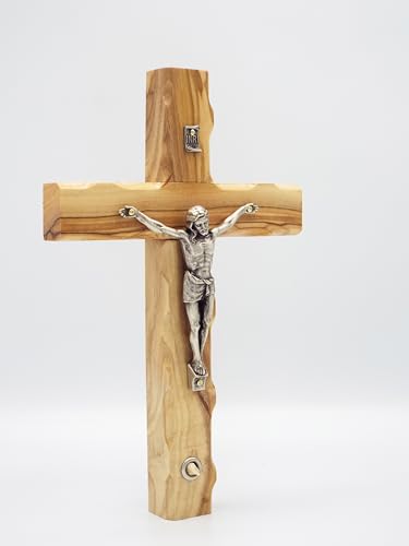 King David Market Olive Wood Wall Hanging Crucifix Cross (8 Inch)