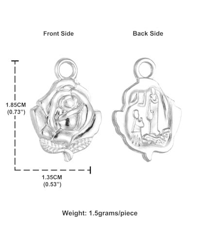 COTTVOTT Saint Therese of Lisieux/Saint Mother Teresa of Calcutta/Divine Mercy Jesus/Mater Dolorosa Patron Saint Medal Charm Pendant for DIY Rosary Necklace Bracelet Jewelry Making Part - color: 30pcs-Rose&Lourdes