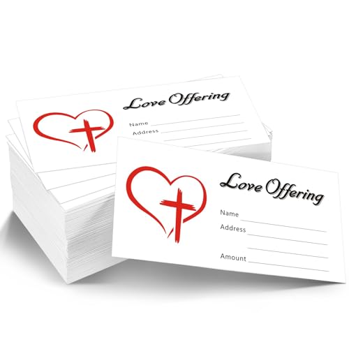 Fuyoooo 300 Pcs Church Love Offering Envelopes Tithe and Offering Donation Bulk Bill Size Checks and Cash Envelopes for Donations Religious Occasions(Love Style)