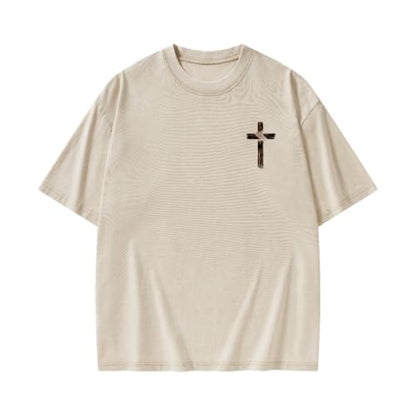 The Lord is My Shepherd Psalm 23 Samurai Lamb Anime Christian Faith T-Shirt - color: Beige, size: Small