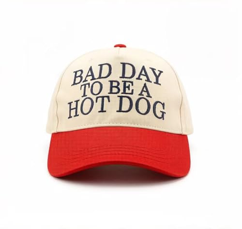 Two Tone Embroidered Lettering Baseball Cap - color: Cream/Red