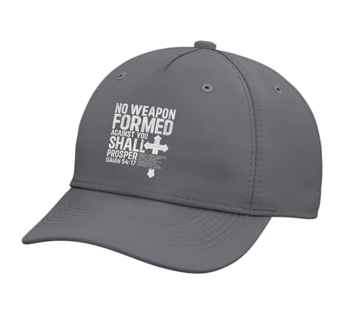 No Weapon Formed Against You Isaiah 54 17 Bible Christian Adjustable Baseball Hat - color: Slate Grey