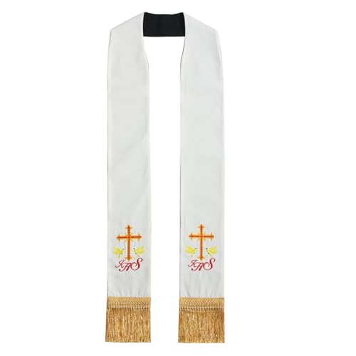 BLESSUME Church Clergy Pastor Reversible Stole (Black and White 4)