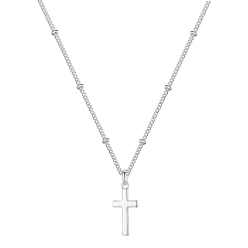 S925 Sterling Silver Cross Necklace for Women - color: 22+2 Inches