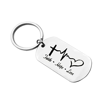 Xiahuyu Christian Keychain - Bible Verse Baptism & Communion Gift - Inspirational Religious Gifts for Women & Men - color: Christian-7