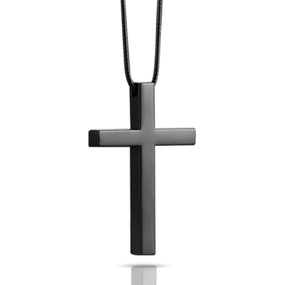 KITUREK Cross Hanging Ornaments for RearView Mirror, Metal Car Charm, Black - color: Black