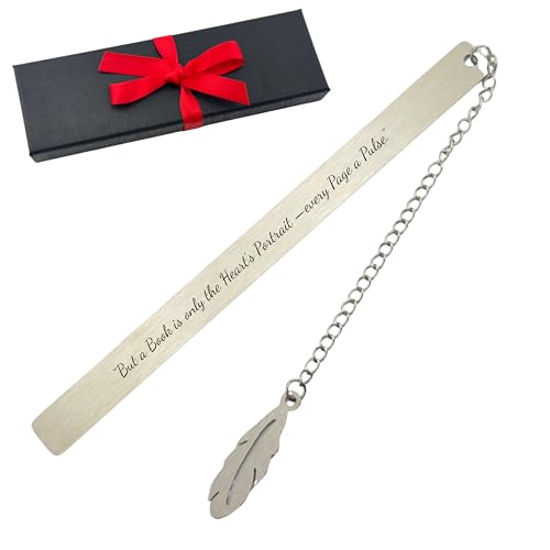 Custom Metal Bookmark with Feather Charm Durable Stainless Steel Gift Box - style: Feather Bookmark Engraved