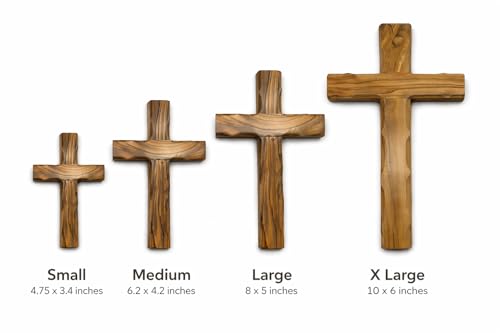 iHoly Land Crafts Olive Wood Wall Cross, Handmade in Bethlehem, 10x6in - size: 10"L x 6"W
