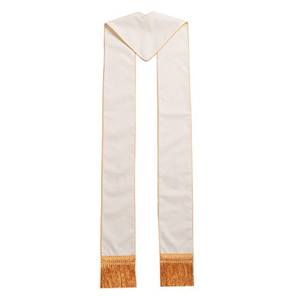 BLESSUME 1PC Clergy Mass Stole Cross Embroidered Wedding Stole - color: White/Gold