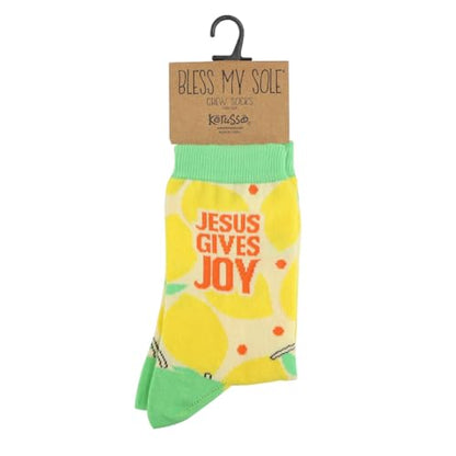 Kerusso Adult Socks, Christian Fun Socks, Novelty Socks, Cotton Blend Sock, One Size Fits Most - color: Lemon Yellow