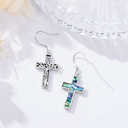 Mountain Mustard Seed Earrings for Women 925 Sterling Silver Lotus/Cross Dangle Drop Earring Christian Jewelry Outdoor Birthday Graduation Gifts - style: Tree of Life